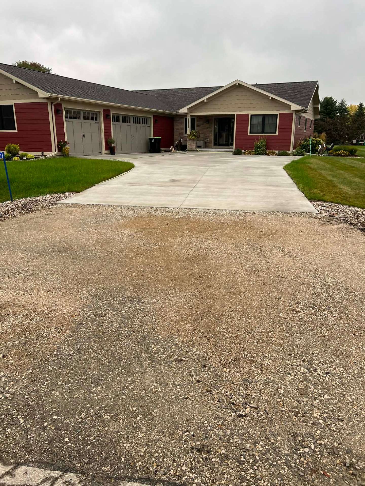 New concrete driveway installation by Kuphal Concrete